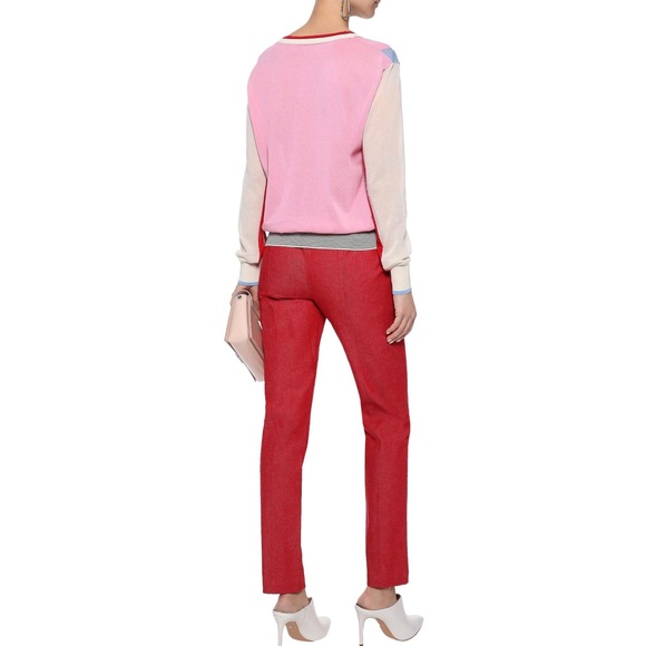 Diane Von Furstenberg Linen-blend Twill Slim-leg Pants - Picture 2 of 6